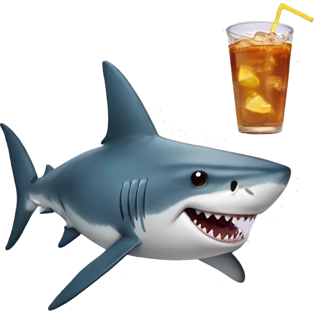 Shark with drink emoji