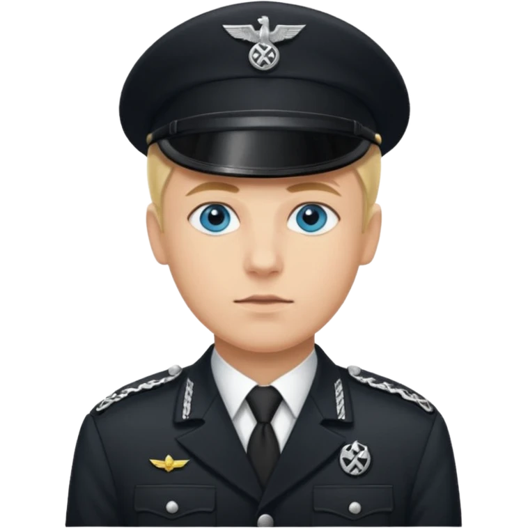 Blonde hair, blue eyed, Nazi Schutzstaffel officer emoji