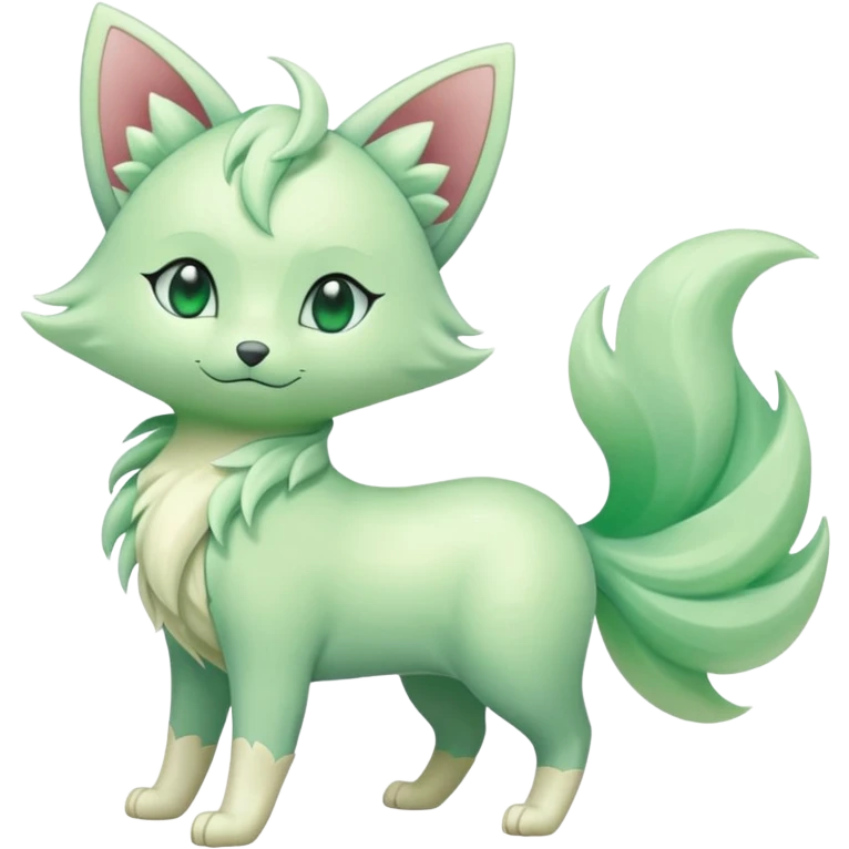 Green Translucent Elegant Skitty-Ninetales-Fakémon emoji