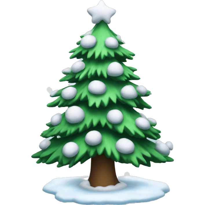 snowy christmas tree emoji