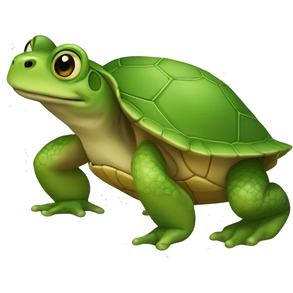 Une grenouille sur une tortue emoji
