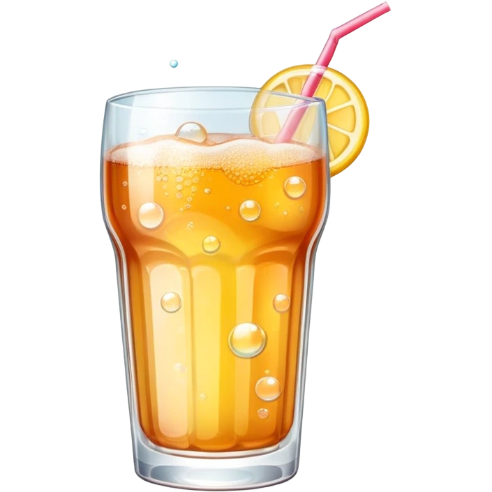 drink category icon, glass with bubbles, cheerful and modern emoji