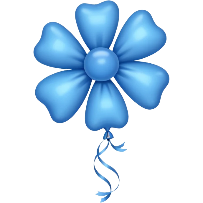Make a cute balloon type fluffy bow of blue colour  emoji