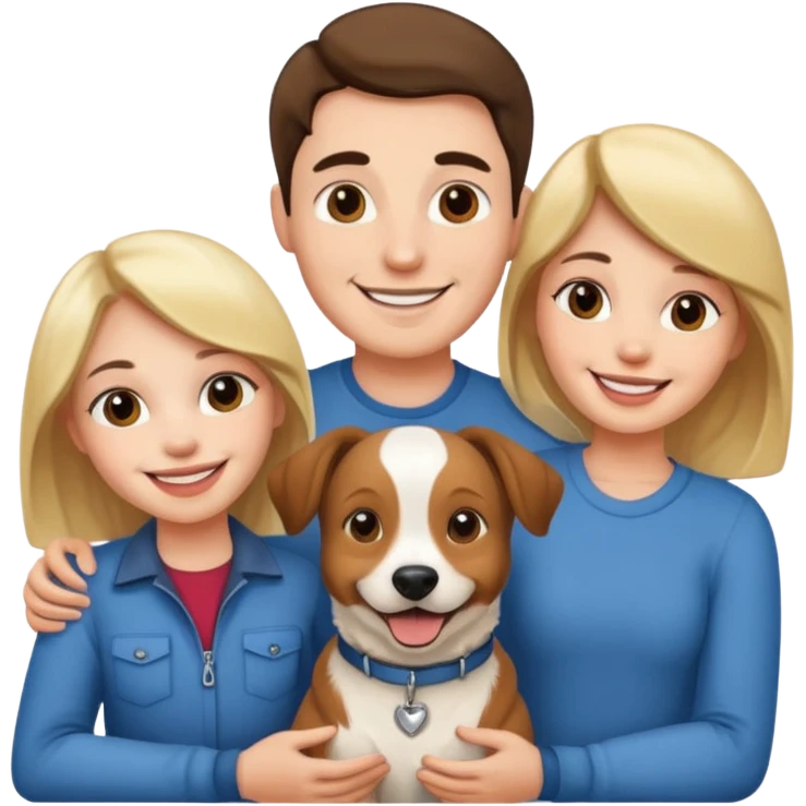 couple and their pet dog emoji