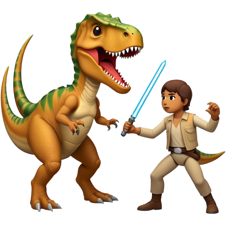 Star Wars fight a dinosaur  emoji