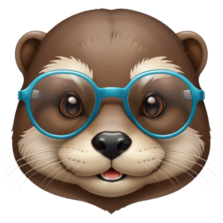 Otter wearing transparent glasses emoji