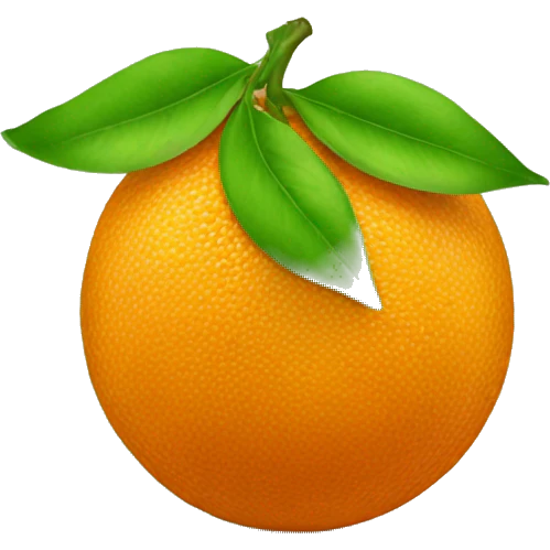 orange with green leaf emoji