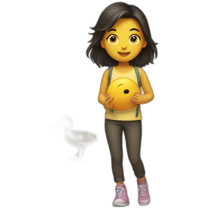 girl with a duck emoji