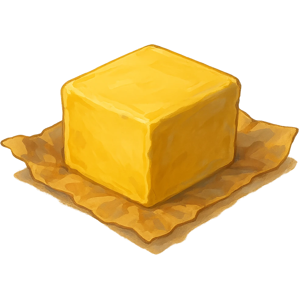 ghibli style butter stick, painterly, warm tones emoji