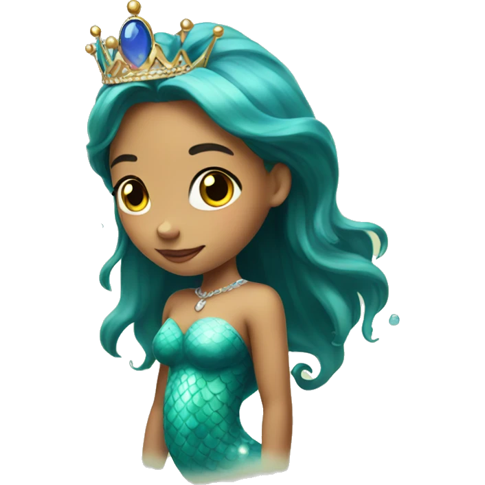 girl with crown indoors mermaid emoji
