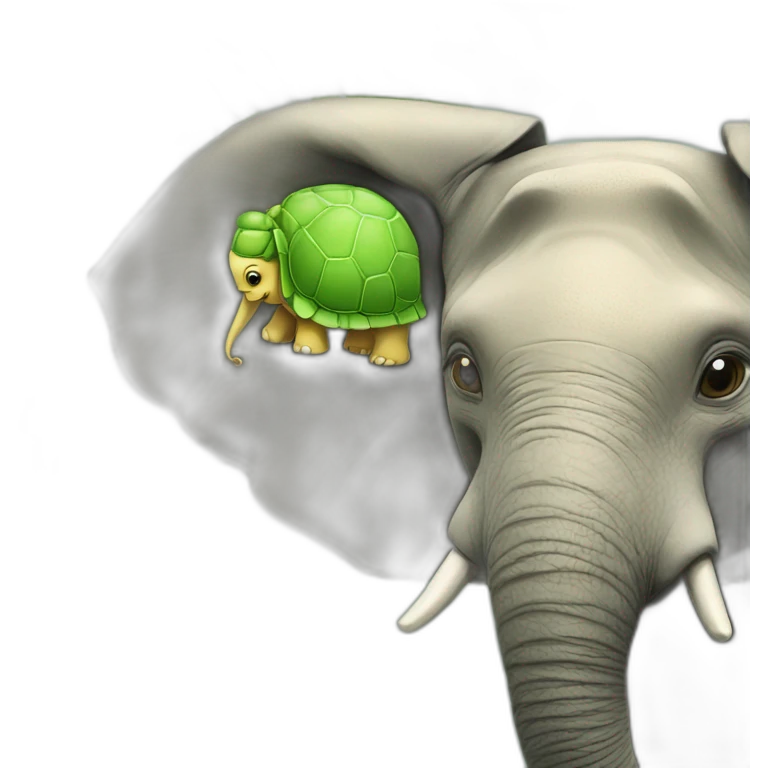 Tortue sur un elephant emoji