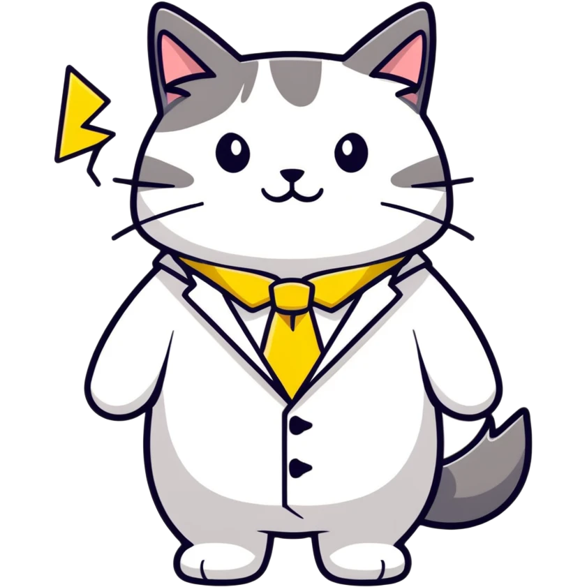 Tuxedo Norwegian forest cat dress up as pikachu emoji