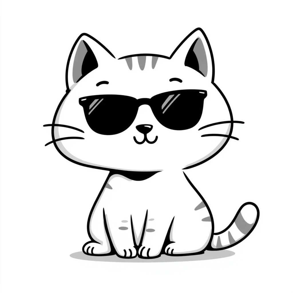 playful and cool cat with sunglasses emoji