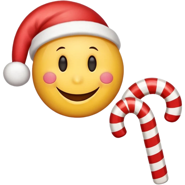 Smiley face with a candy cane emoji