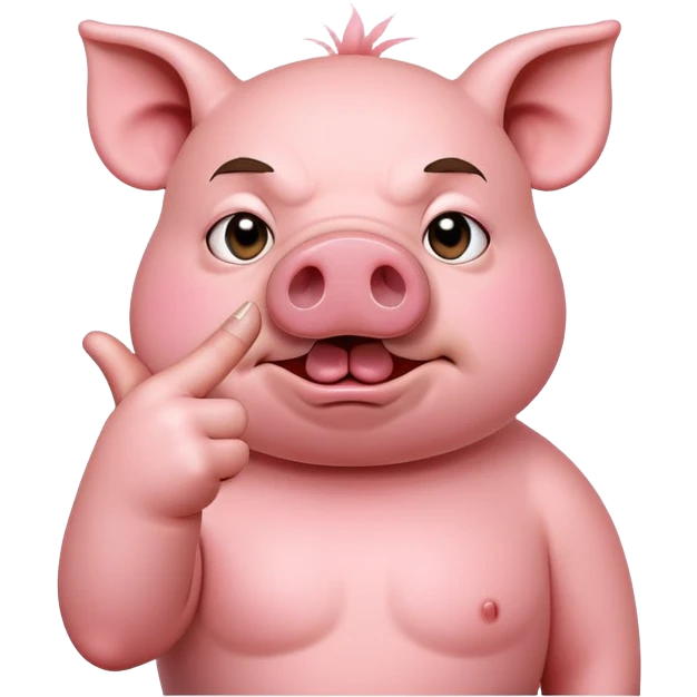 Pig putting the middle finger up emoji