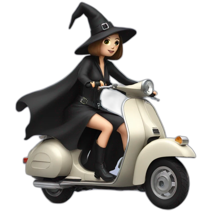 mod witch on vespa emoji