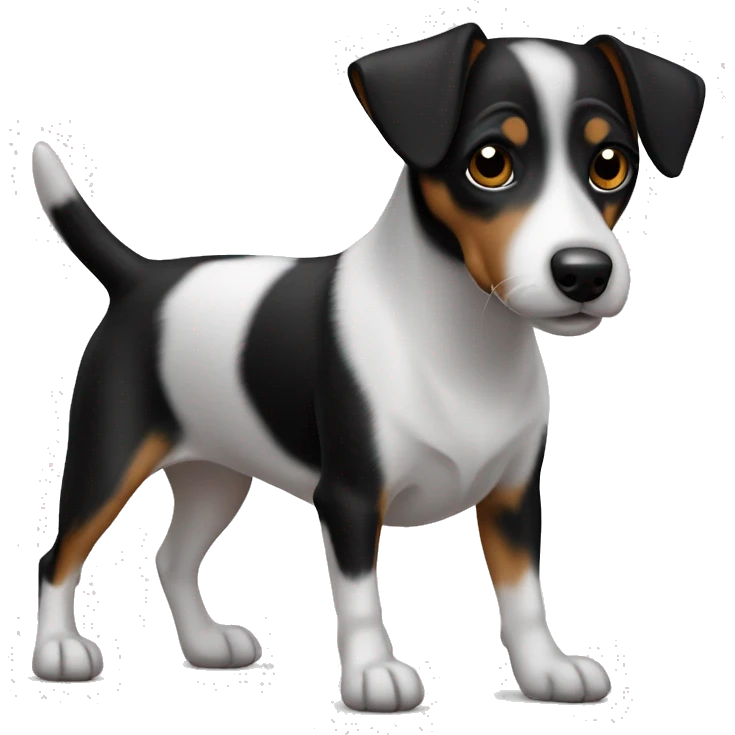 All Black dog Jack Russell Terrier full body emoji