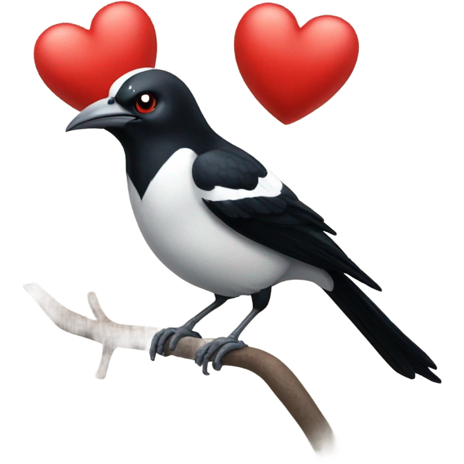 Magpie holding a heart  emoji
