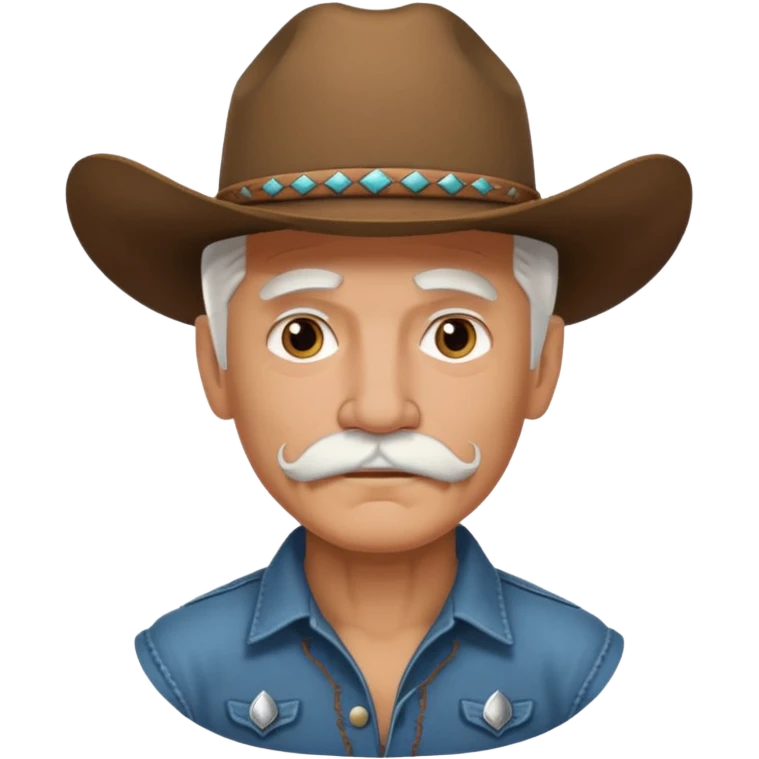 tattoos and mustached cowboys white hair emoji
