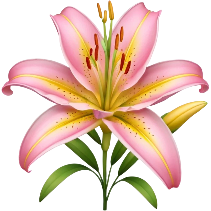 Pink yellow lily emoji