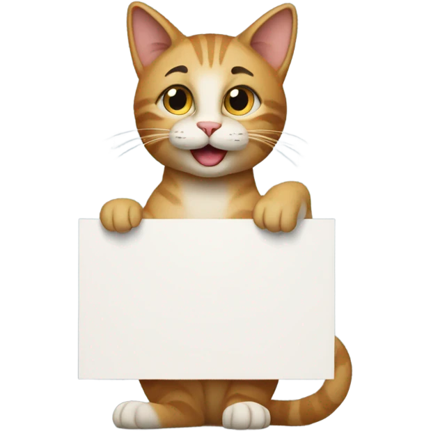 Cat holding a blank sign emoji