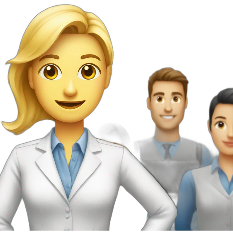 Formatrice professionnelle devant ses stagiaires emoji
