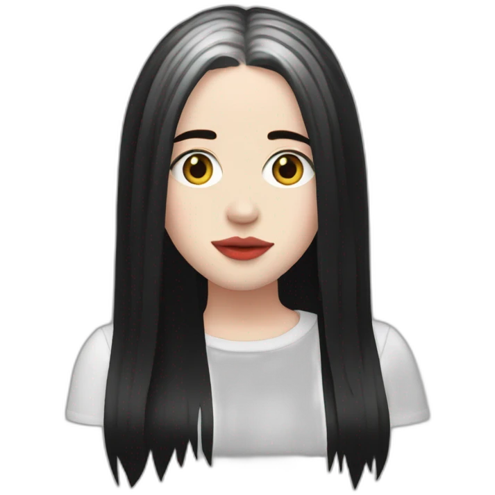 Billie Eilish red n black hair emoji