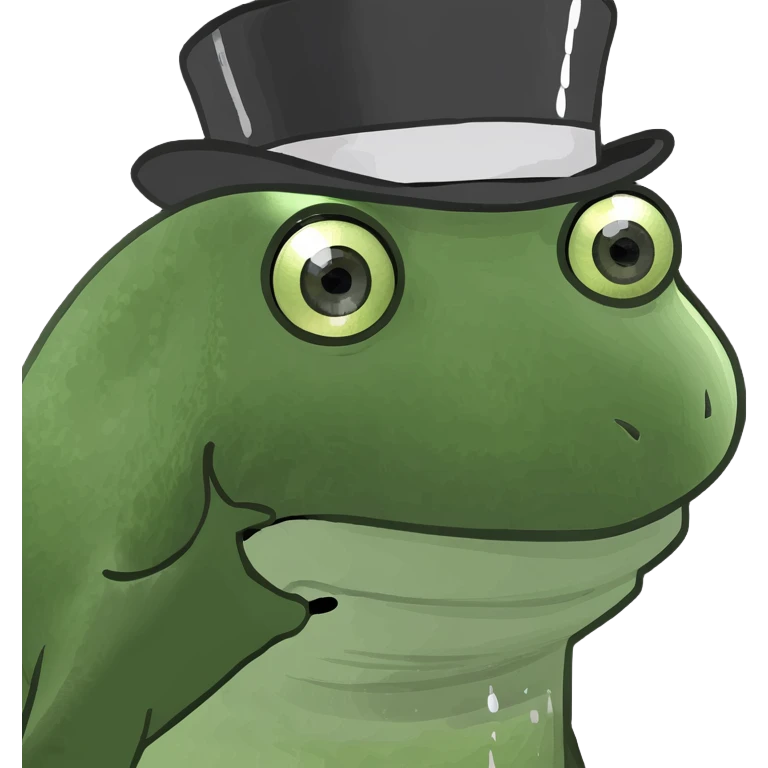 Make the Bufo frog look even more surprised, with sparkling, huge eyes, jaw dropped to the floor, and dramatic pose, no background. emoji