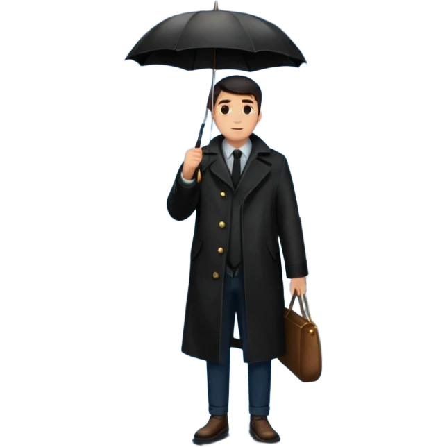 Man with umbrella , streetlight reflection, Midnight Wander. emoji