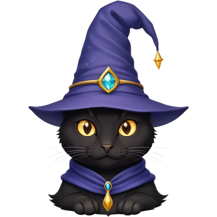 black cat sorcerer with expressive eyes emoji