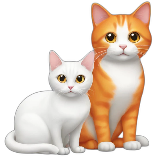white cat and orange cat emoji