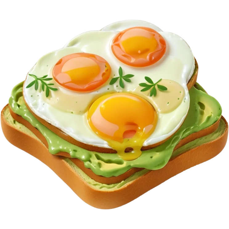 avocado toast with salmon and eggs, under green cream  emoji