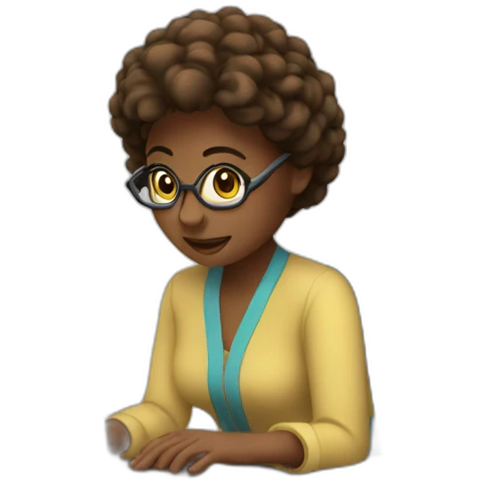 Women studing on a computer emoji