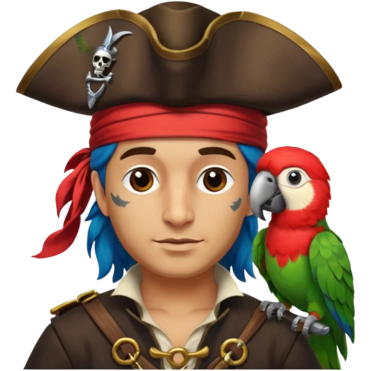 pirate and parrot emoji