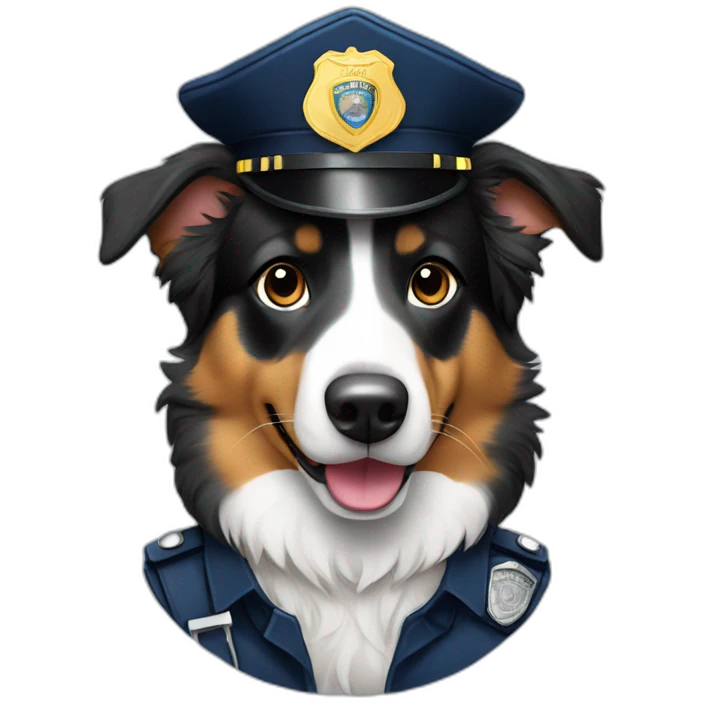 australian Shepherd in Police Uniform emoji