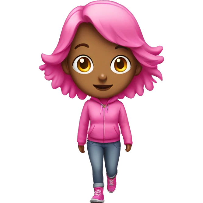 pink girl on a walk emoji