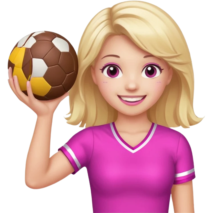 football cheerleader, holding a cheering ball, pink and twinkle emoji