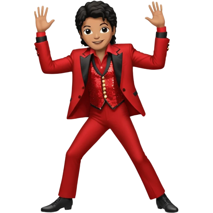 Maichel jackon bailando con un traje rojo y negro emoji