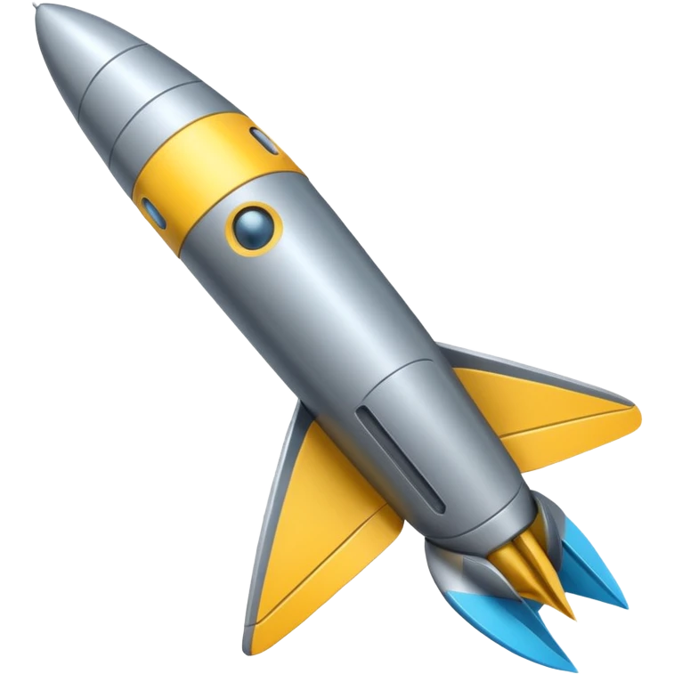 high tech missile with fins and digital markings emoji