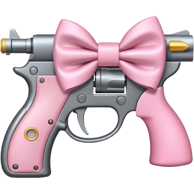 Gun with a light pink bow emoji
