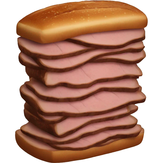 Vertical pile of roast beef emoji