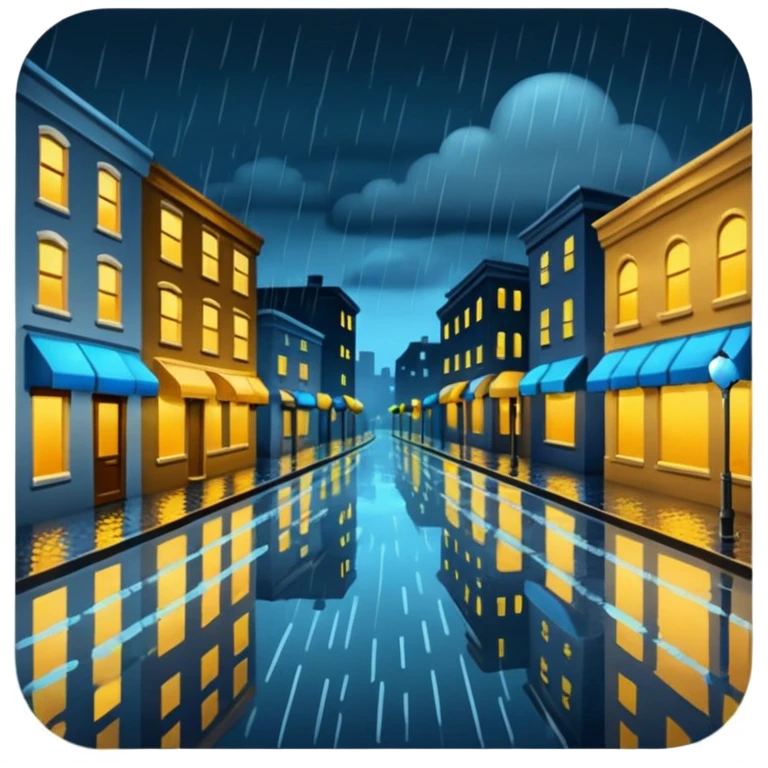 Drizzle Night with rain on backgournd  emoji