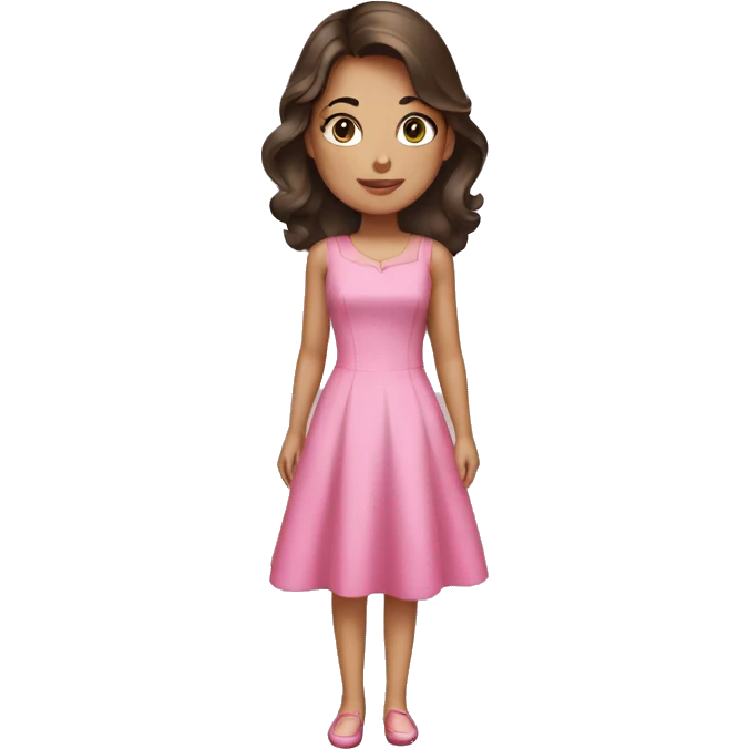 brunette girl in a pink dress emoji