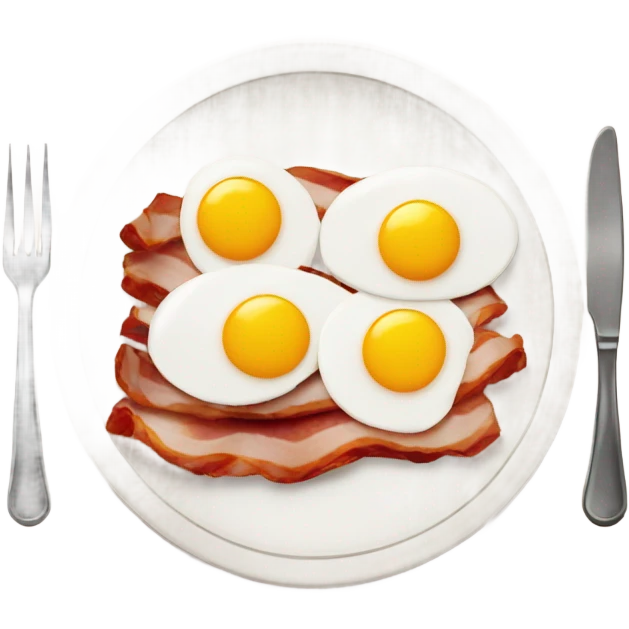 bacon and eggs on plate emoji