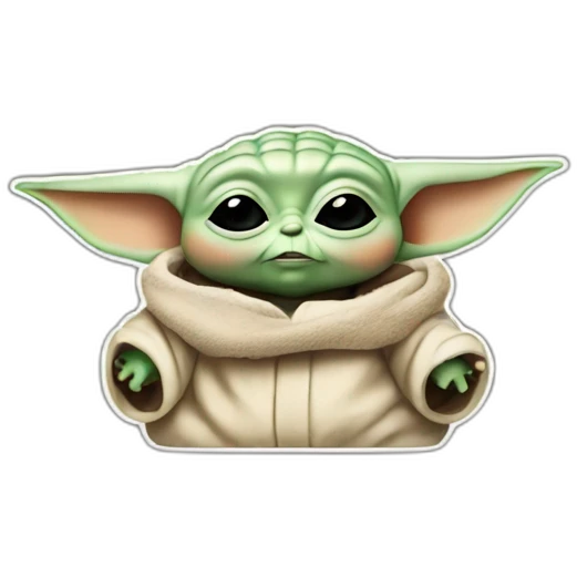 Star Wars fat baby Yoda heating Big macx emoji