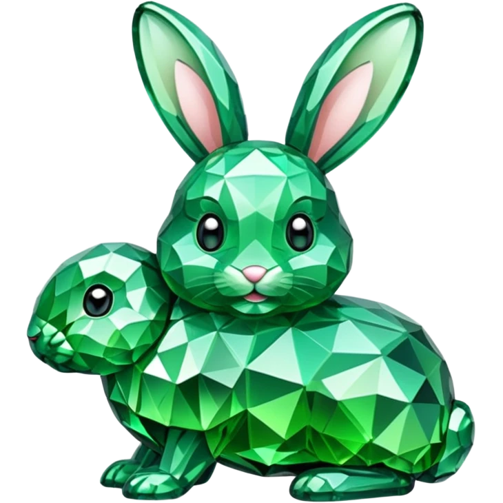bunny made of green crystals emoji