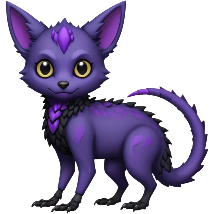 black gothic Trico-hybrid-creature dark purple (full body) emoji
