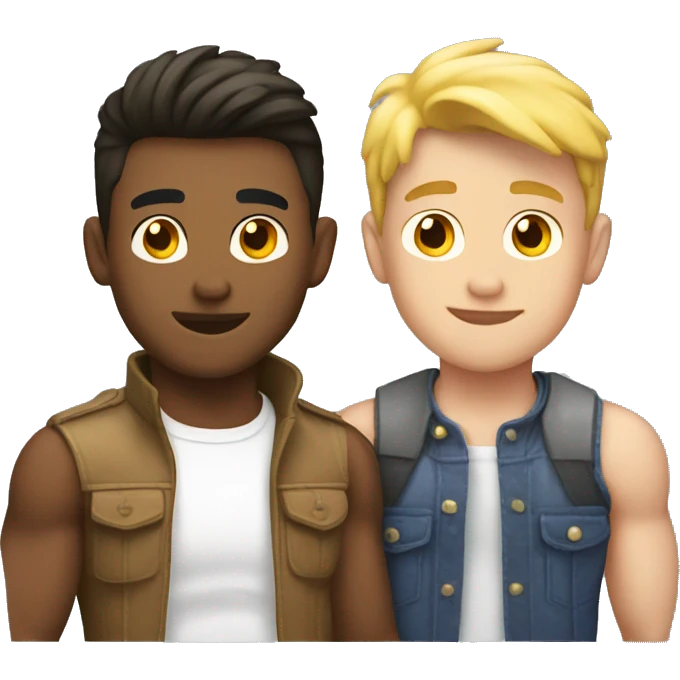 Gay couple a twink and a muscular guy emoji