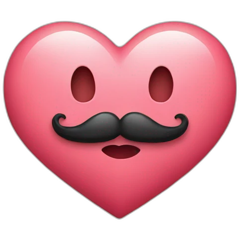 heart with moustache emoji