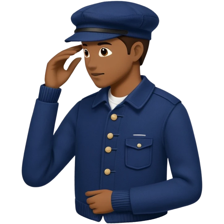 a Navy blue Brixton fiddler cap hat emoji